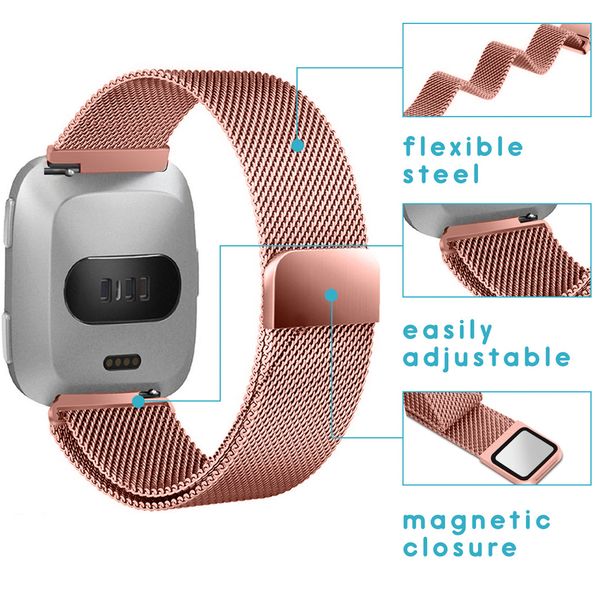 imoshion Milanees Watch bandje Fitbit Versa 2 / Versa Lite - Rosé Goud