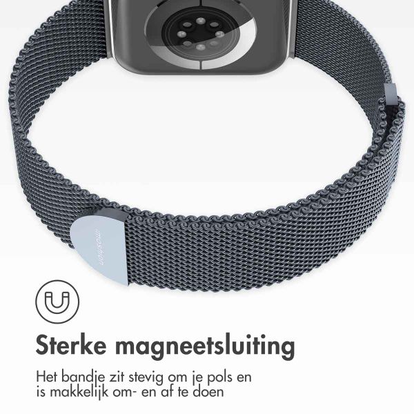 imoshion Milanees magnetisch bandje Apple Watch Series 1 t/m 9 / SE (38/40/41 mm) | Series 10 (42 mm) - Maat S - Grijs