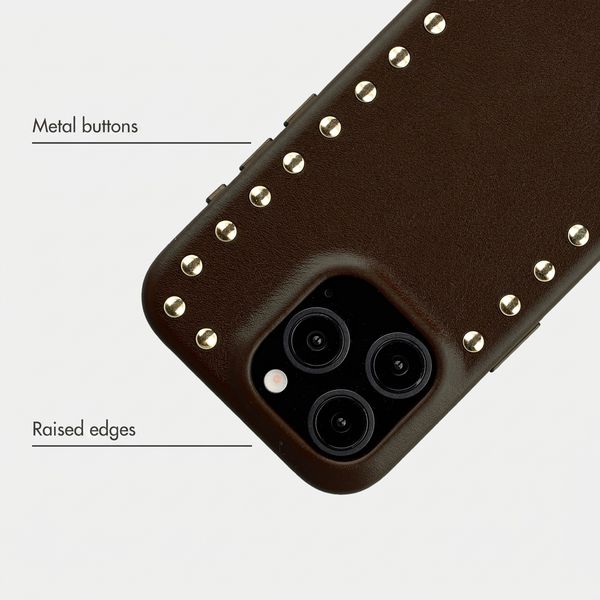 Selencia Studs Back Cover with MagSafe Apple iPhone 15 Pro - Cacao Crush
