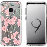 imoshion Design hoesje Samsung Galaxy S9 - Bloem - Roze / Groen