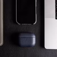 Accezz Echt Leren Case Apple AirPods Pro - Donkerblauw