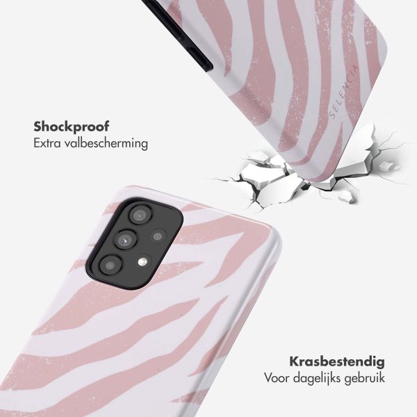 Selencia Vivid Tough Backcover Samsung Galaxy A53 - Colorful Zebra Old Pink