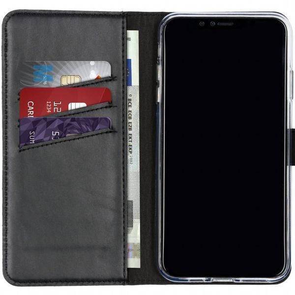 Selencia Echt Leren Bookcase Apple iPhone Xs Max - Zwart