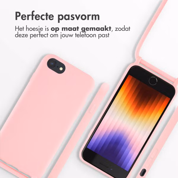 imoshion Siliconen hoesje met koord Apple iPhone SE (2022 / 2020) / 8 / 7 - Roze