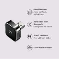 imoshion Mini 2-in-1 Auto Dongle - Draadloze CarPlay en Android Auto - Zwart