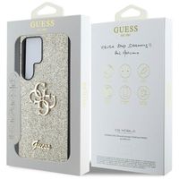 Guess 4G Metal Logo Glitter Backcover Samsung Galaxy S25 Ultra - Goud