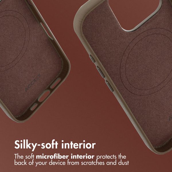 Accezz Leather Back Cover with MagSafe Apple iPhone 16 Pro - Coffee Brown