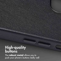 Accezz Leather Back Cover with MagSafe Apple iPhone 12 (Pro) - Onyx Black