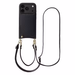 Selencia Nova Telefoonhoes met Koord en Pashouder Apple iPhone 18 Pro Max / 17 Pro Max - Zwart