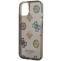 Guess Peony Glitter Backcover iPhone 14 - Zwart