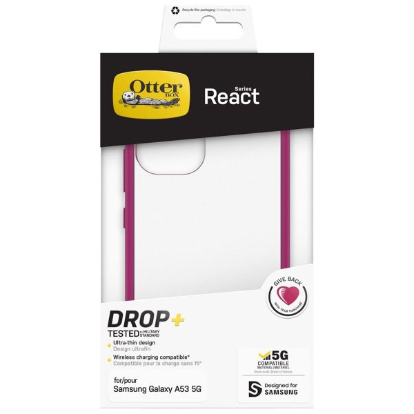 OtterBox React Backcover Samsung Galaxy A53 - Transparant / Roze