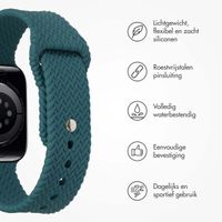 imoshion Siliconen geweven bandje Apple Watch Series 1 t/m 9 / SE (38/40/41 mm) | Series 10 / 11 (42 mm) - Donkergroen