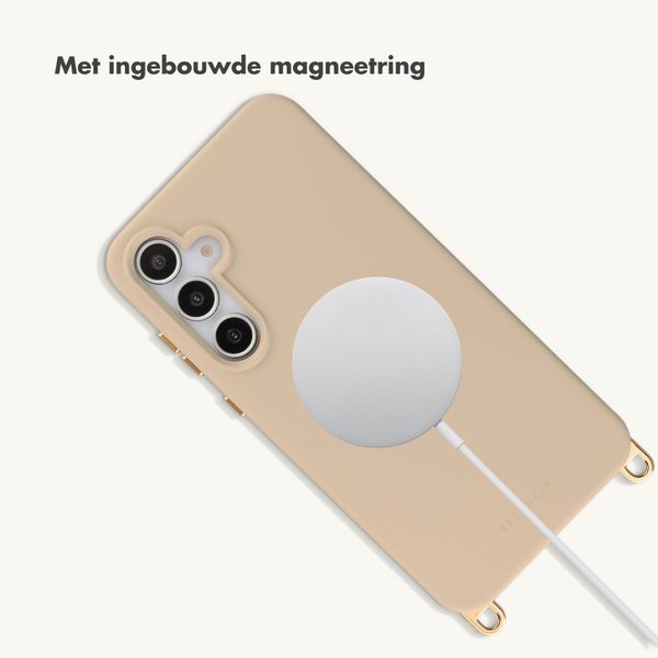 Selencia Rivièra MagSafe Backcover met afneembare haakjes Samsung Galaxy A55 (5G) / A35 - Milky Latte