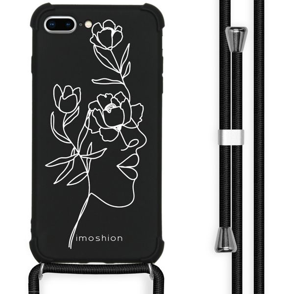 imoshion Design hoesje met koord iPhone 8 Plus / 7 Plus - Abstract Gezicht Bloem