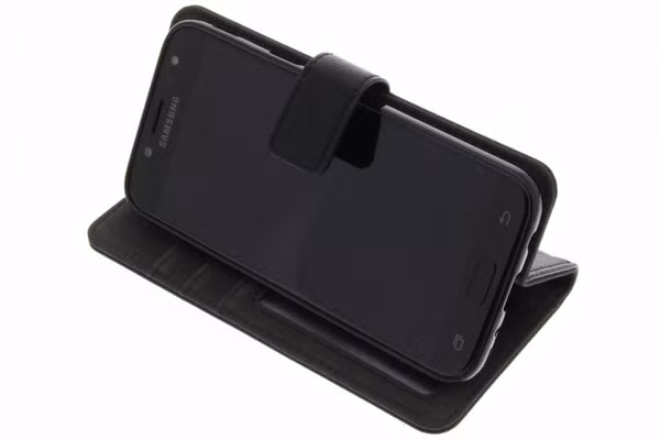 Luxe Lederen Bookcase Samsung Galaxy J5 (2017) - Zwart