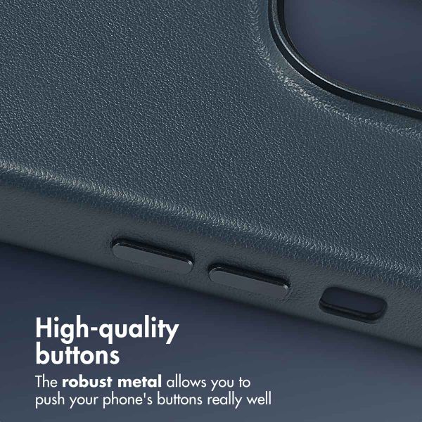 Accezz Leather Back Cover with MagSafe Apple iPhone 14 Pro - Nightfall Blue