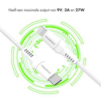 imoshion Lightning naar USB-C kabel - Non-MFi - Gevlochten textiel - 0,25 meter - Wit