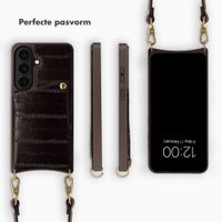 Selencia Nova Real Leather Backcover met Koord en Pashouder Samsung Galaxy S26 - Dark Chocolate