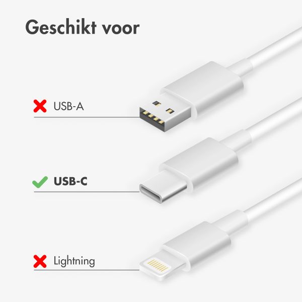 imoshion USB-C naar USB-C kabel - Braided - 1 meter - Wit