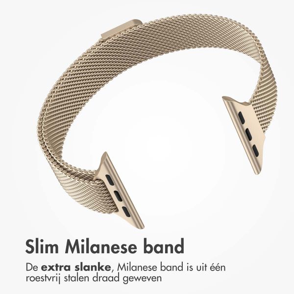 imoshion Slim Milanees bandje Apple Watch Series 1 t/m 9 / SE (38/40/41 mm) | Series 10 (42 mm) - Vintage gold