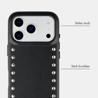 Selencia Studs Backcover met MagSafe Apple iPhone 17 Pro Max - Velvet Black
