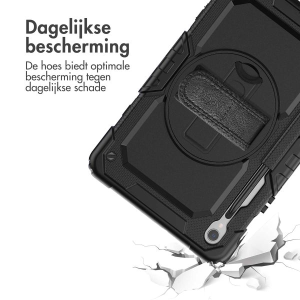 Accezz Rugged Backcover met schouderstrap Samsung Galaxy Tab S10 Lite / S9 11 inch / S10 FE / S9 FE 10.9 inch - Zwart