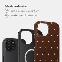 Selencia Vivid Backcover met MagSafe Apple iPhone 15 - Happy Dots Chocolate