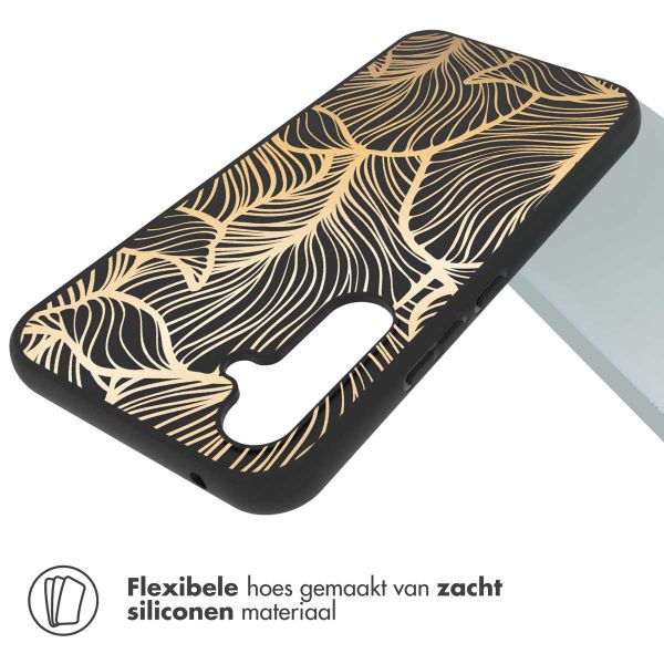 imoshion Design hoesje Samsung Galaxy A54 (5G) - Bladeren / Zwart