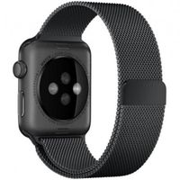 WiWu Milanese band Apple Watch Series 1 t/m 9 / SE (38/40/41 mm) | Series 10 / 11 (42 mm) - Zwart