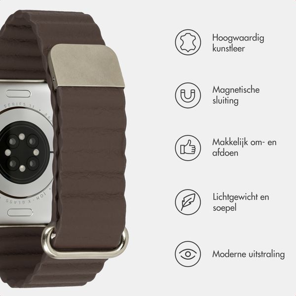 imoshion Magnetisch kunstleren bandje Apple Watch | 38/40/41/42 mm - Donkerbruin
