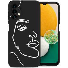 imoshion Design hoesje Samsung Galaxy A13 (5G) / A04s - Line Art Woman Black
