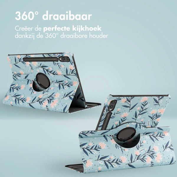 imoshion 360° Draaibare Design Bookcase Samsung Galaxy Tab S10 Plus / Tab S9 FE Plus / Tab S9 Plus - Flowers