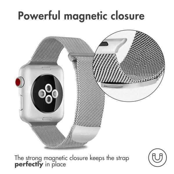 imoshion Milanese magnetic band Apple Watch | 44/45/46/49 mm - Size M - Silver