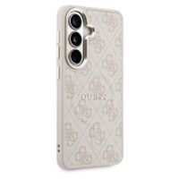 Guess 4G Leather Backcover met MagSafe Samsung Galaxy S26 - Gold Edge - Pink