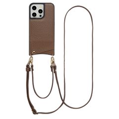 Selencia Nova Phone Case with Cord and Card Holder Apple iPhone 14 Pro - Mocha Brown