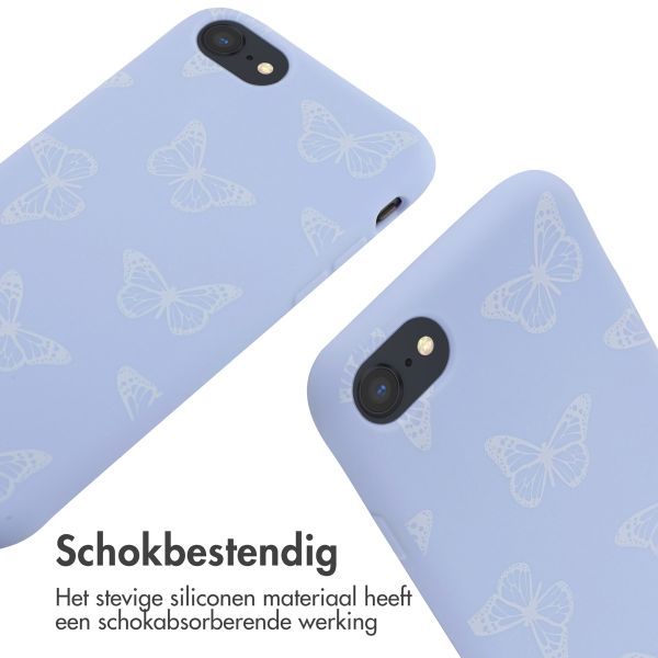 imoshion Siliconen design hoesje met koord iPhone SE (2022 / 2020) / 8 / 7 - Butterfly