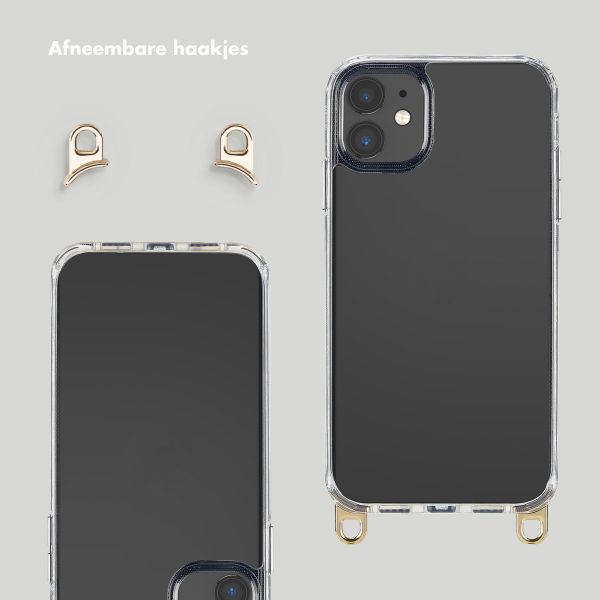 Selencia Transparent Case with Hooks + Lova Wrist Strap Apple iPhone 11 - Mocha Brown