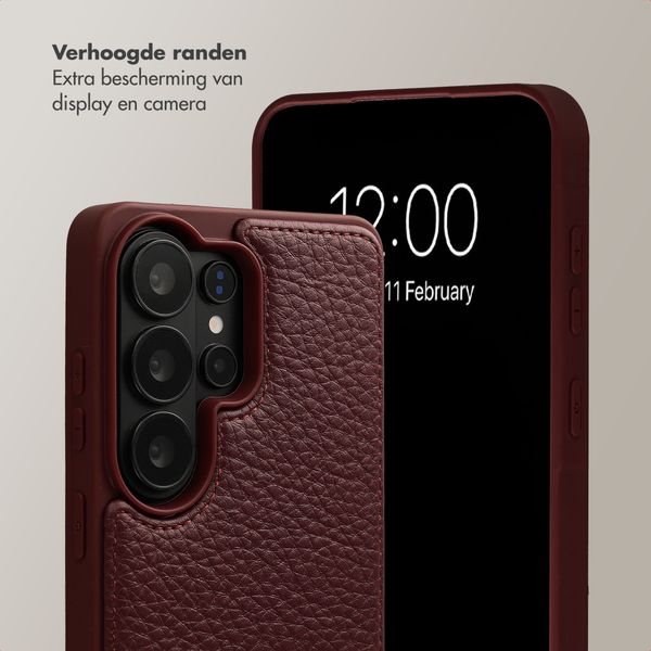 Selencia Nova Telefoonhoes met Koord en Pashouder Samsung Galaxy S26 Ultra - Bold Burgundy