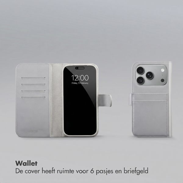 Accezz Edge Uitneembare Bookcase met MagSafe Apple iPhone 18 Pro / 17 Pro - Grijs