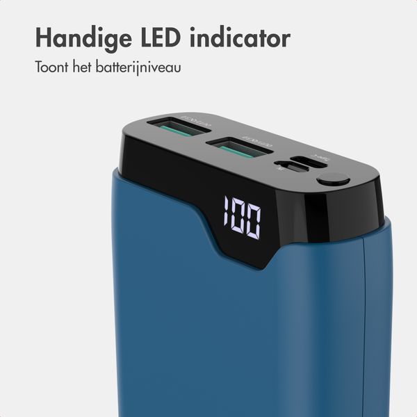 imoshion Powerbank 20.000 mAh - 22,5W Snellader - USB-C / USB-A - Blauw
