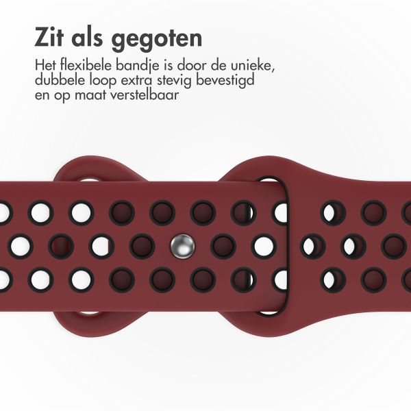 imoshion Sport⁺ bandje Apple Watch Series 1 t/m 11 / SE / Ultra (44/45/46/49 mm) - Maat S/M - Wine Red & Black