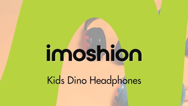 imoshion Kids Dino Bluetooth Headphones - Kinder koptelefoon met decibelbegrenzer - Draadloze koptelefoon + AUX kabel - Petrol Green / Orange