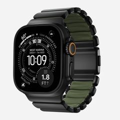 Nomad Stratos Band Apple Watch | 44/45/46/49 mm - Forest Green / Black Titanium