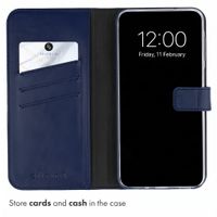 Selencia Genuine Leather Book Case Samsung Galaxy A27 (5G) - Dark Blue