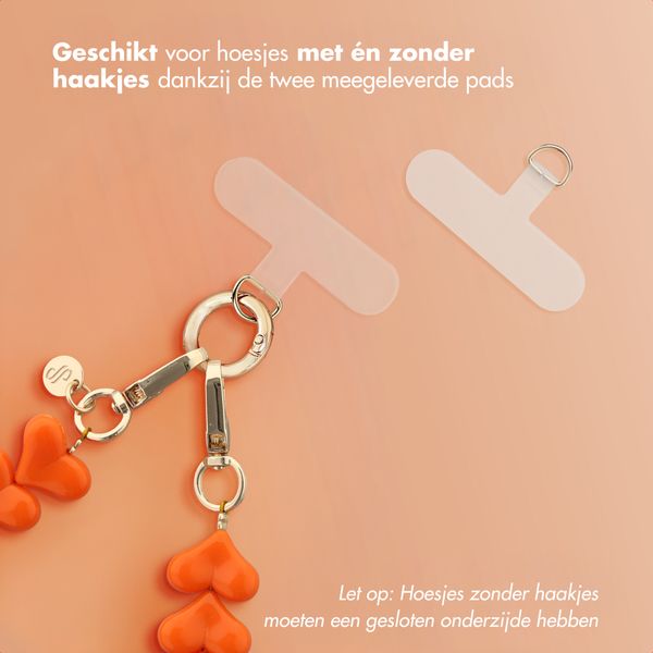 Selencia Transparent Case with Hooks + Lova Wrist Strap Apple iPhone 16 Pro Max - Orange