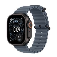 Apple Ocean Band Apple Watch Series 1 t/m 11 / SE / Ultra (44/45/46/49 mm) - Anchor Blue / Black Titanium