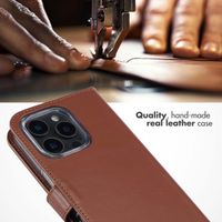 Selencia Genuine Leather Book Case Apple iPhone 16 Pro Max - Light brown