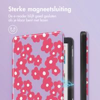 imoshion Design Slim Hard Case Bookcase Kobo Clara Colour / BW - Dusty Rose Blossom