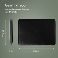 Accezz Leather Laptop hoes Apple MacBook 14 inch - Laptopsleeve - Zwart