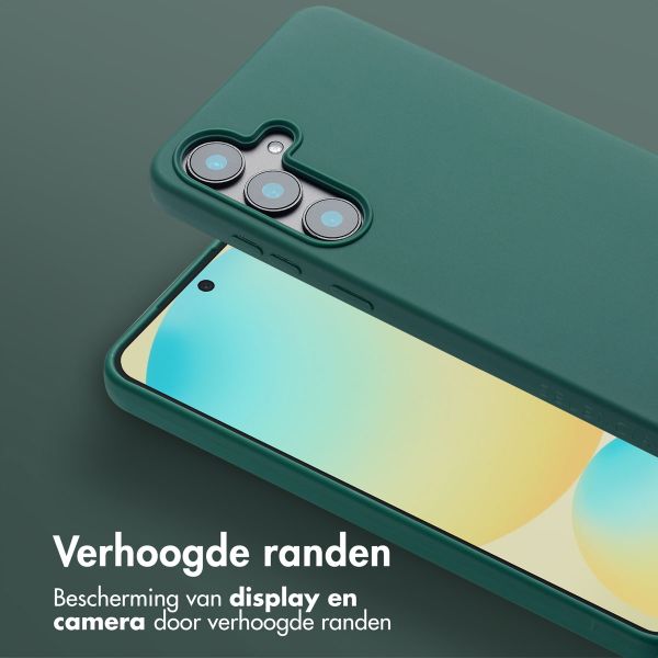 Selencia Siliconen hoesje met afneembaar koord Samsung Galaxy S25 FE - Donkergroen